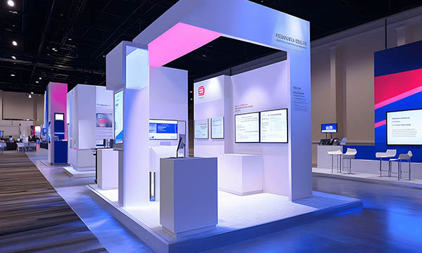 Moderner beleuchteter Messestand